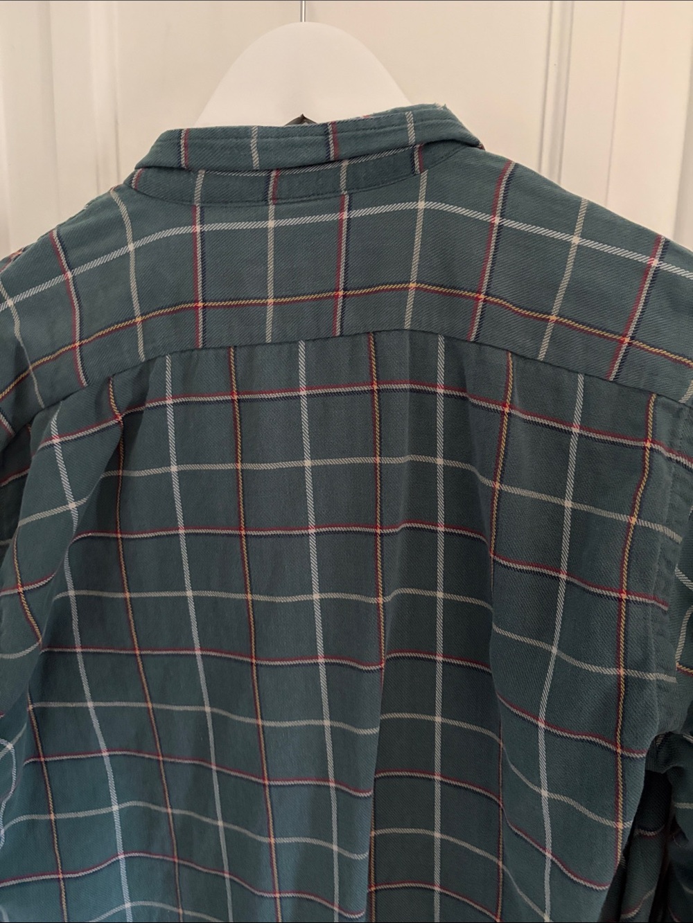 Vintage Teal Plaid Cotton Flannel (Size M) - Picture 8 of 8
